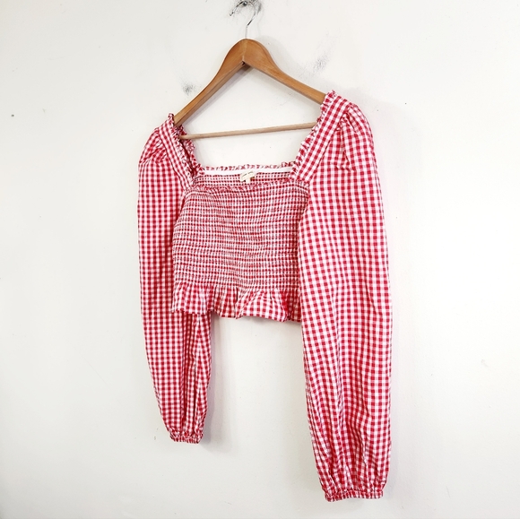 ByTiMo Red Gingham Women's Top - Picture 1 of 6
